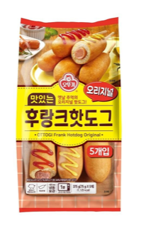 오뚜기 후랑크핫도그 오리지널(375g) 실물 상품 이미지